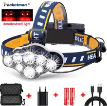 Pocketman Headlamp 8 LED Headlight 60000LM 8 modes Waterproof LED Head Flashlight Lantern With Red Light For Outdoor Camping
Pocketman Headlamp 8 LED Headlight 60000LM 8 modes Waterproof LED Head Flashlight Lantern With Red Light For Outdoor Camping