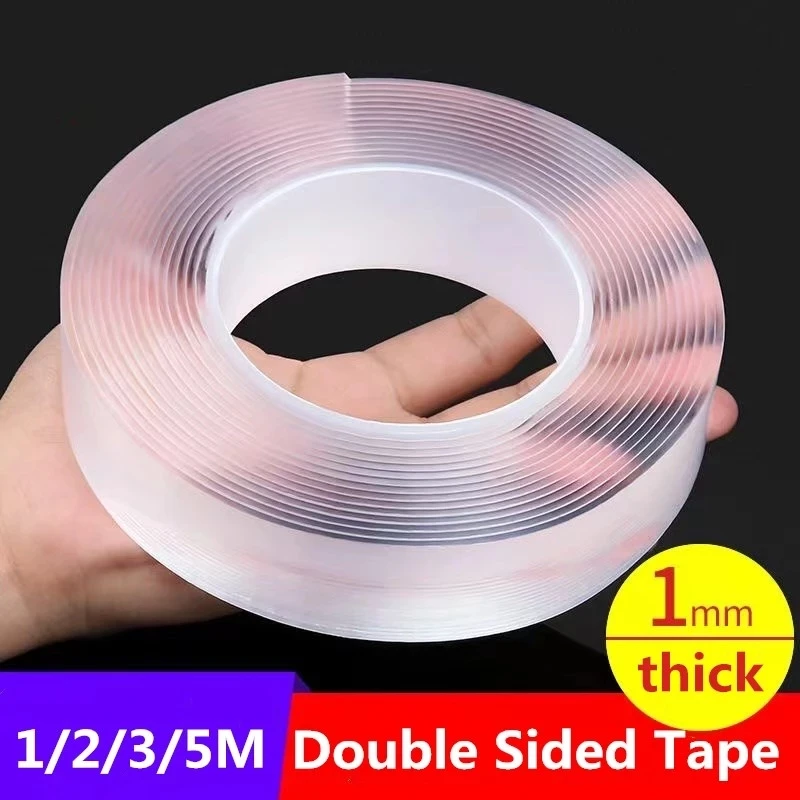 

1/2/3/5M Nano Tape Double Sided Tape Transparent Reusable Waterproof Adhesive Tapes Cleanable Kitchen Bathroom Supplies Tapes