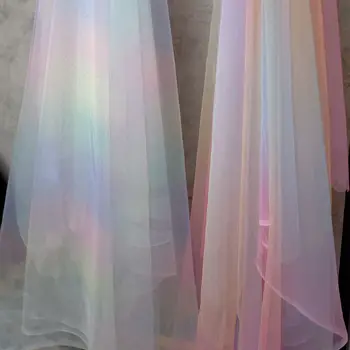 Colorful gradient rainbow soft mesh phantom mesh fabric design creative fashion background fabric Hanfu children's clothing fabr
Colorful gradient rainbow soft mesh phantom mesh fabric design creative fashion background fabric Hanfu children's clothing fabr