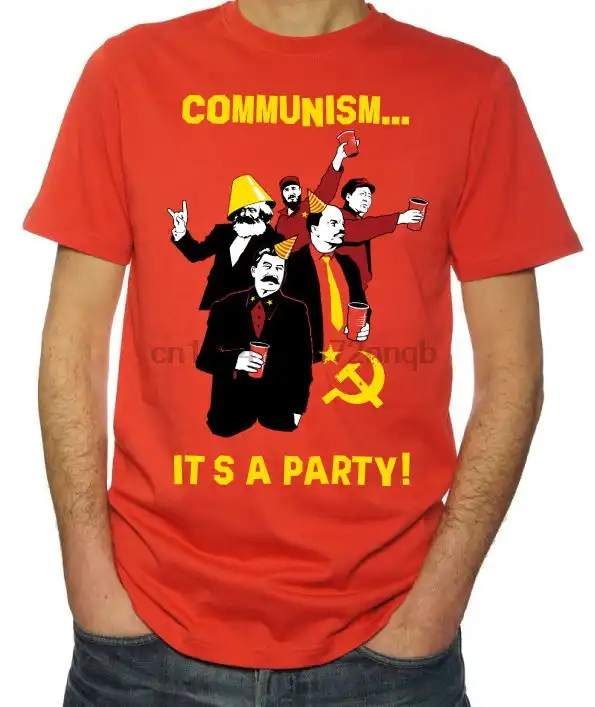 a party funny new mens novelty communist russian chinese t-shirt