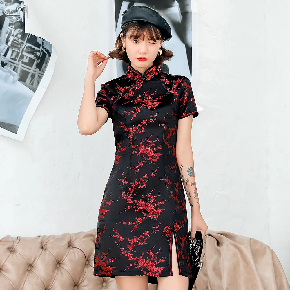 Exquisite Satin Women Dress Sexy Slim Mini Qipao Vintage Classic Plus Size Cheongsam Chinese Traditional Flower Vestidos
Exquisite Satin Women Dress Sexy Slim Mini Qipao Vintage Classic Plus Size Cheongsam Chinese Traditional Flower Vestidos