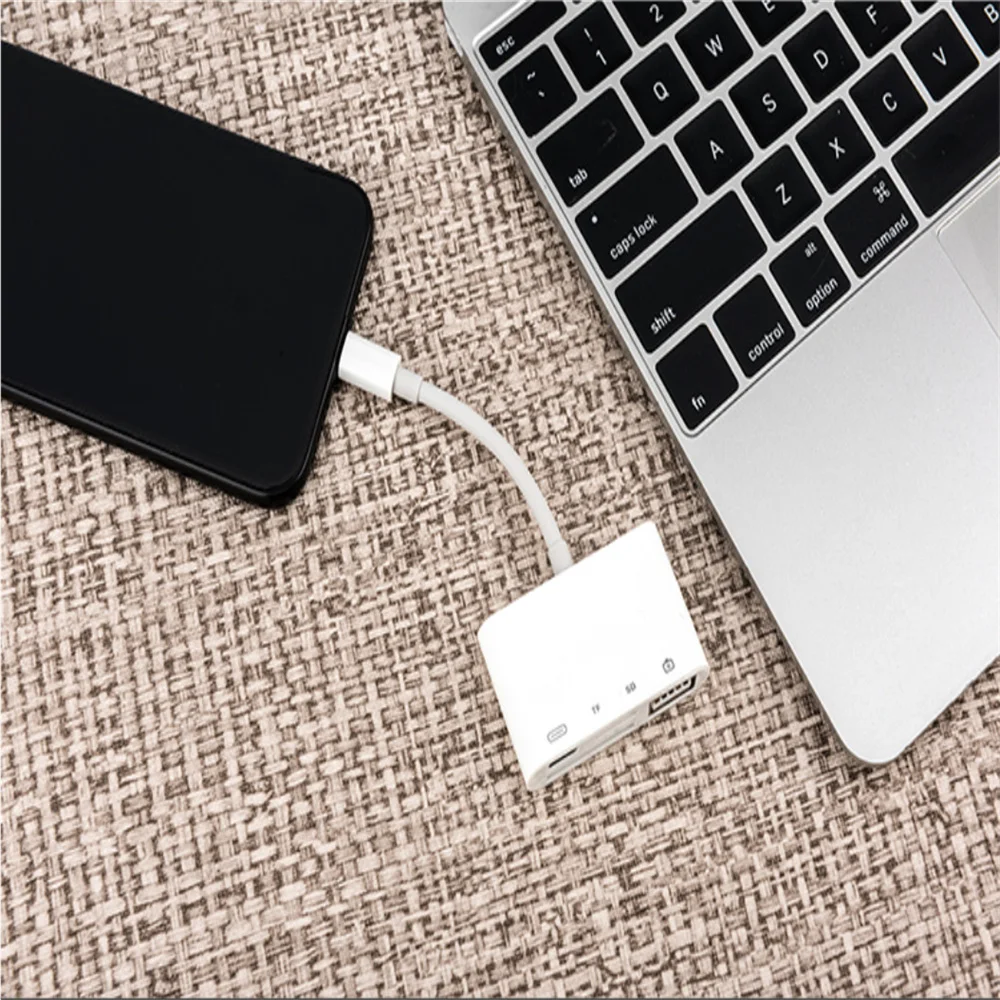 4 in 1 SD TF Card Camera Connection Kits for Lightning to USB Reader adapter OTG Cable iphone X 8 8pls 7 ipad Air | Мобильные