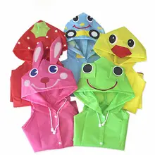 Estilo animal dos desenhos animados capa de chuva crianças criança chuva jaqueta meninas meninos rainsuit impermeável com capuz longo rainwear estudante bonito poncho(China)