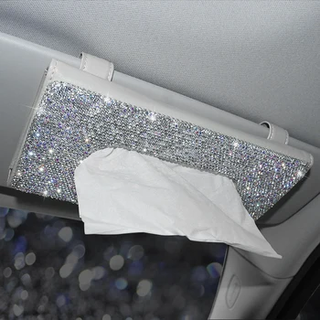 Rhinestone Crystal Car Tissue Box for Sun Visor Auto Hanging Tissue Box Diamond Sunshade Case Auto Car Accessories
Rhinestone Crystal Car Tissue Box for Sun Visor Auto Hanging Tissue Box Diamond Sunshade Case Auto Car Accessories