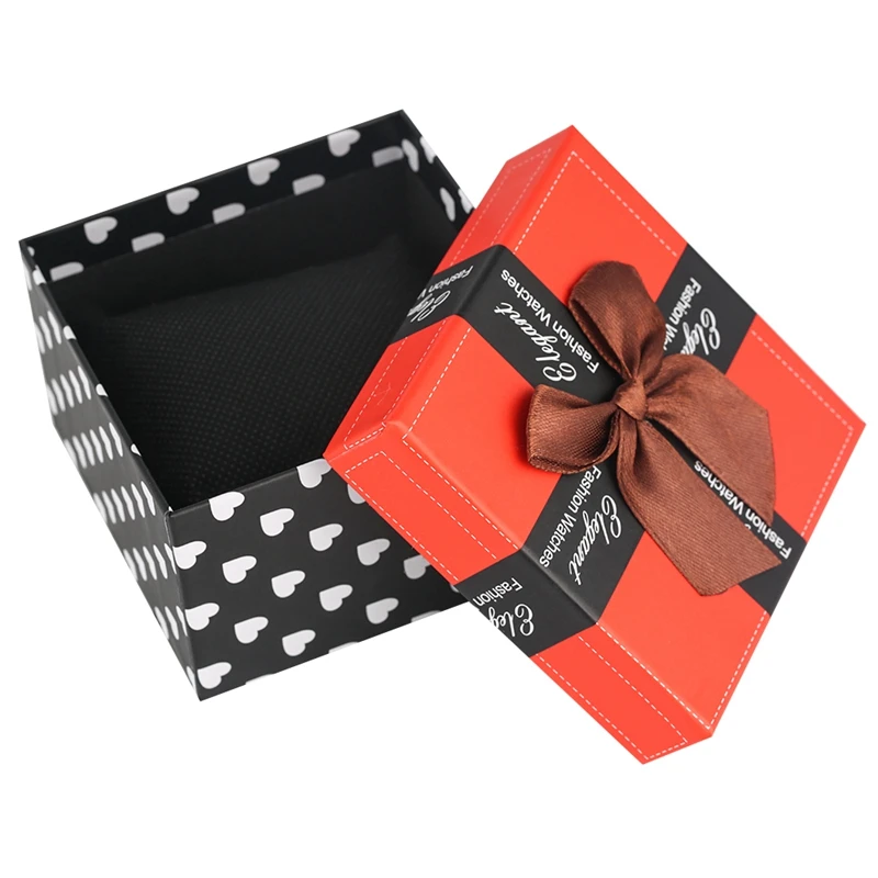 Square Bowknot Paper Watch Box Storage Case Cardboard Present Gift Box Black Wave Point Unique Jewelry Box Christmas Gifts Boxes
Square Bowknot Paper Watch Box Storage Case Cardboard Present Gift Box Black Wave Point Unique Jewelry Box Christmas Gifts Boxes