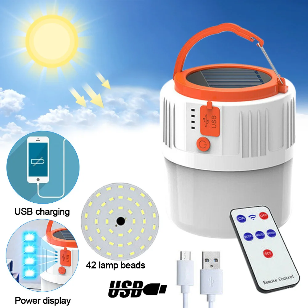 New Solar Led Bulbs Light Outdoor USB Rechargeable Flashlight Emergency Portable Street Stall Tent Night Lamp Camping Lantern
New Solar Led Bulbs Light Outdoor USB Rechargeable Flashlight Emergency Portable Street Stall Tent Night Lamp Camping Lantern