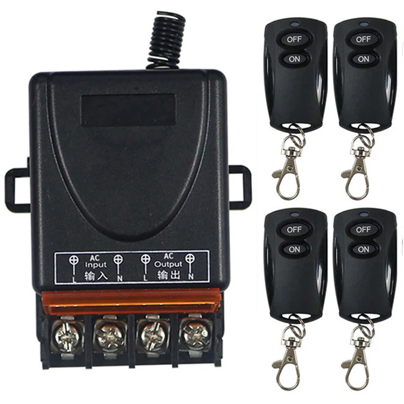 Wireless Remote Control Light Switch 10A Relay Output Radio AC 110V 220 V 1CH Receiver Module+50-500M ON OFF Symbol Transmitter
Wireless Remote Control Light Switch 10A Relay Output Radio AC 110V 220 V 1CH Receiver Module+50-500M ON OFF Symbol Transmitter