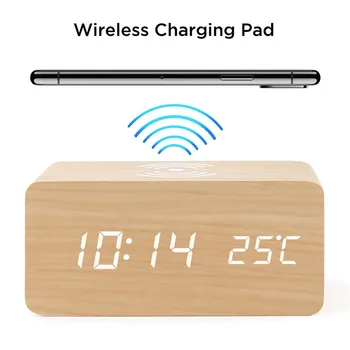 Wooden Electric Alarm Clock with Wireless Charging Pad LED Digital Charger for Bedroom Digital Home Decoration
Wooden Electric Alarm Clock with Wireless Charging Pad LED Digital Charger for Bedroom Digital Home Decoration