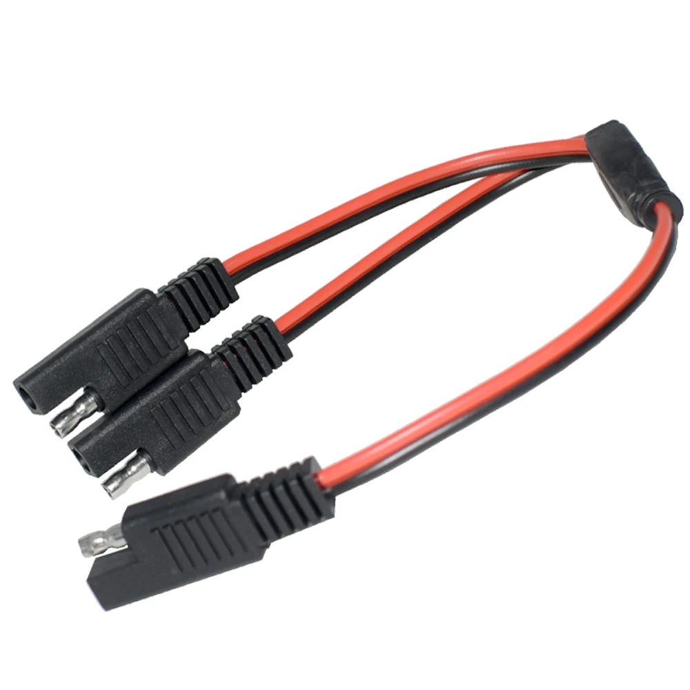 

Y Splitter 1 to 2 SAE Power Automotive Extension Cable 2 Pin Quick Connect Disconnect Plug SAE Adapter Connector 18AWG 30cm