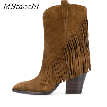 MStacchi Fashion Tassel Ankle Boots For Women Spring Autumn Pointed Toe Short Boots Woman Thick Heel Gladiator Botines Mujer New
MStacchi Fashion Tassel Ankle Boots For Women Spring Autumn Pointed Toe Short Boots Woman Thick Heel Gladiator Botines Mujer New