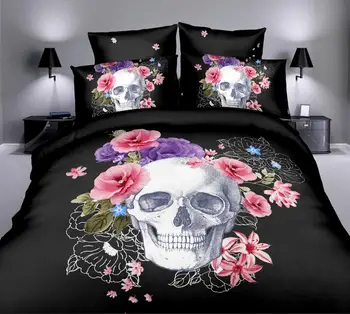 SOFTBATFY Skull Bedding Set 3D Polyester Duvet Cover Set Single Double Twin Queen King Size Customize Dropshipping
SOFTBATFY Skull Bedding Set 3D Polyester Duvet Cover Set Single Double Twin Queen King Size Customize Dropshipping