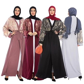 Winter Sequin Abaya Caftan Dubai Hijab Muslim Kimono Maxi Dress Turkish Islamic Clothing Abayas For Women Kaftan Robe Musulman 
Winter Sequin Abaya Caftan Dubai Hijab Muslim Kimono Maxi Dress Turkish Islamic Clothing Abayas For Women Kaftan Robe Musulman