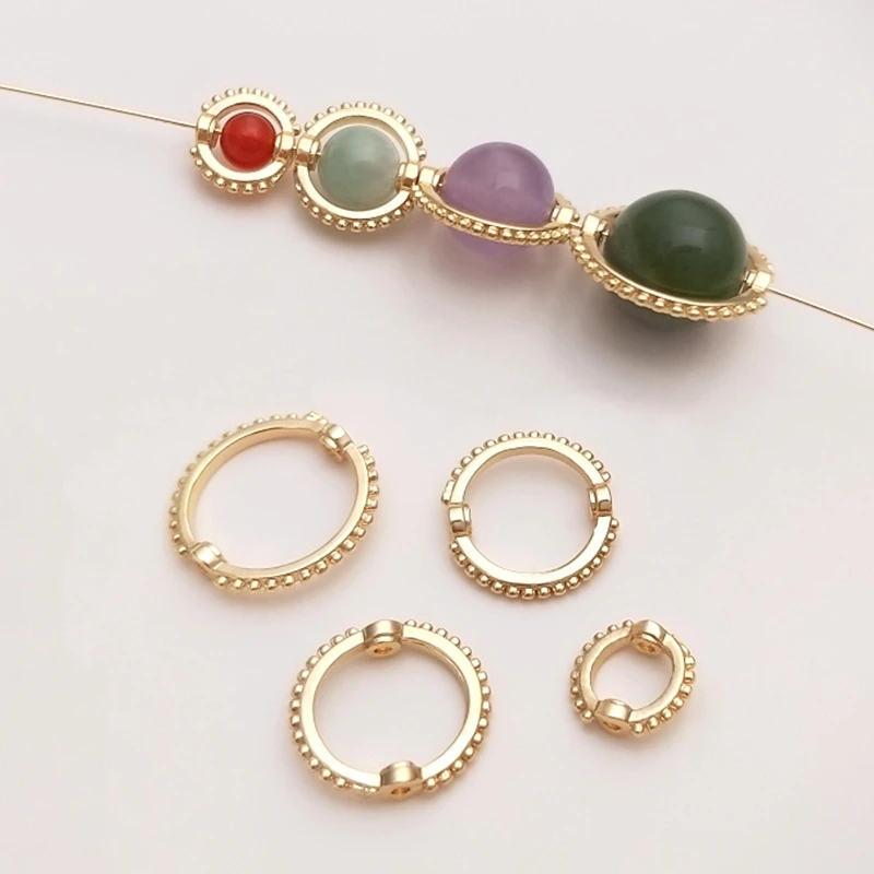 True 14K Gold Plated Copper 4-10MM Double Hole Loose Bead Rings Spacers DIY Findings Jewelry Making Accessories
True 14K Gold Plated Copper 4-10MM Double Hole Loose Bead Rings Spacers DIY Findings Jewelry Making Accessories