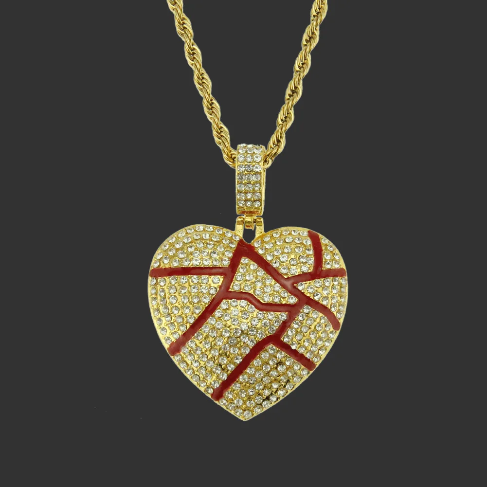 Hot Sales Europe And America Hip Hop Rupture Heart Pendant Burst Texture Broken Heart Oil Drop Full of Crystals Necklace
Hot Sales Europe And America Hip Hop Rupture Heart Pendant Burst Texture Broken Heart Oil Drop Full of Crystals Necklace
