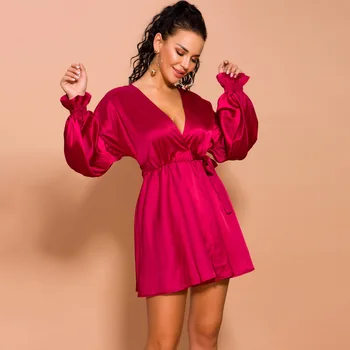 Lantern sleeve Deep V-neck Mini dress 2019 Autumn Fashion New Style Party Sexy Women Celebrity Body Con Long Dresses Wholesale
Lantern sleeve Deep V-neck Mini dress 2019 Autumn Fashion New Style Party Sexy Women Celebrity Body Con Long Dresses Wholesale