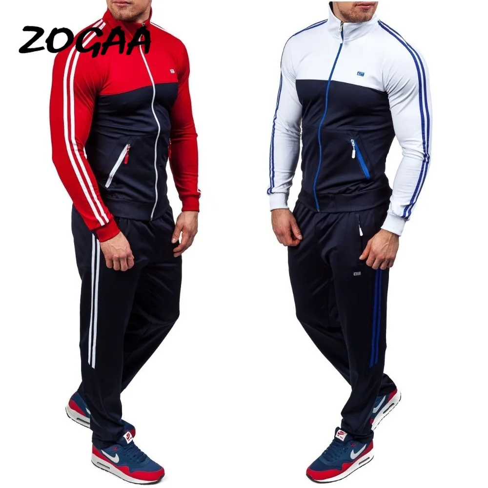 

ZOGAA mens tracksuit Russian classic style mens track suit set Red and white plus size S-XXXXL men clothes 2020 sweat suits men