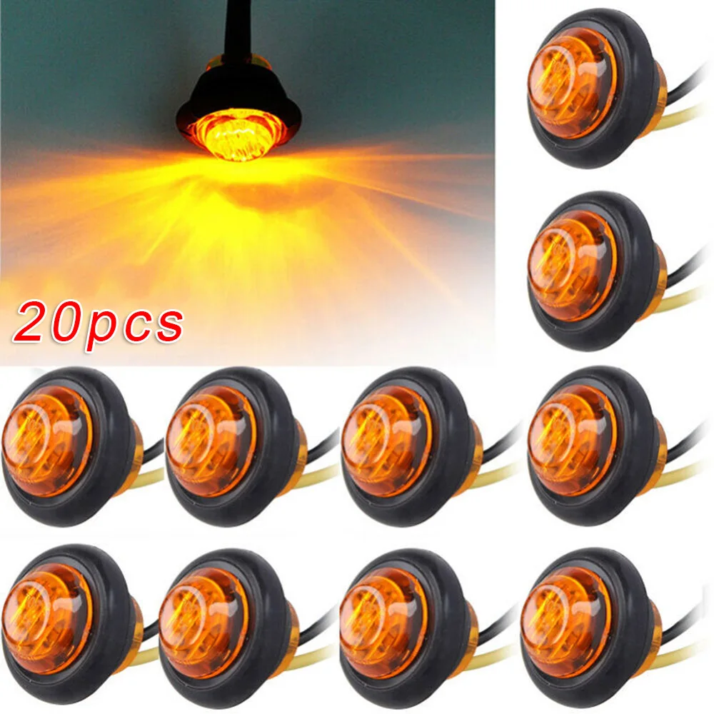 20 PCS Round Amber LED Light Front Rear Side Marker Indicators Light for Truck Bus Trailer Caravan Boat Motocycle 12V
20 PCS Round Amber LED Light Front Rear Side Marker Indicators Light for Truck Bus Trailer Caravan Boat Motocycle 12V