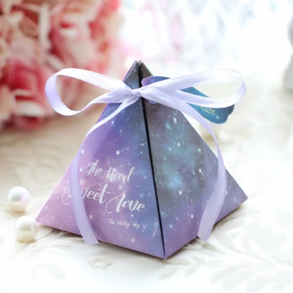 triangle pyramid baby shower wedding party favors candy gift box