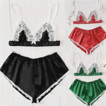 Lace simulation silk stitching lingerie set without steel ring underwear ladies sexy bra set large size women pajamas
Lace simulation silk stitching lingerie set without steel ring underwear ladies sexy bra set large size women pajamas