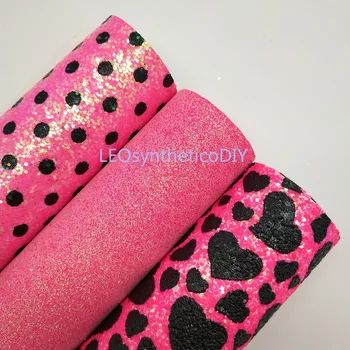 Mini Roll 30x134CM PINK Glitter Fabirc, Dots Hearts Printed Glitter Leather Roll For Making Bows LEOsyntheticoDIY SK239
Mini Roll 30x134CM PINK Glitter Fabirc, Dots Hearts Printed Glitter Leather Roll For Making Bows LEOsyntheticoDIY SK239