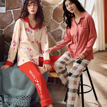 Plus Size Cotton Casual Plaid Pants Pajama Sets for Women 2020 Spring Autumn Long Sleeve Sleepwear Homewear Pijama Mujer Clothes
Plus Size Cotton Casual Plaid Pants Pajama Sets for Women 2020 Spring Autumn Long Sleeve Sleepwear Homewear Pijama Mujer Clothes