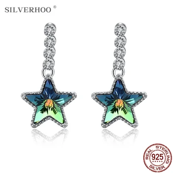 SILVERHOO 925 Sterling Silver Drop Earrings For Women Austrian Crystal Earrings Party Pentagram Shape High Jewelry Gift Hot Sale 
SILVERHOO 925 Sterling Silver Drop Earrings For Women Austrian Crystal Earrings Party Pentagram Shape High Jewelry Gift Hot Sale