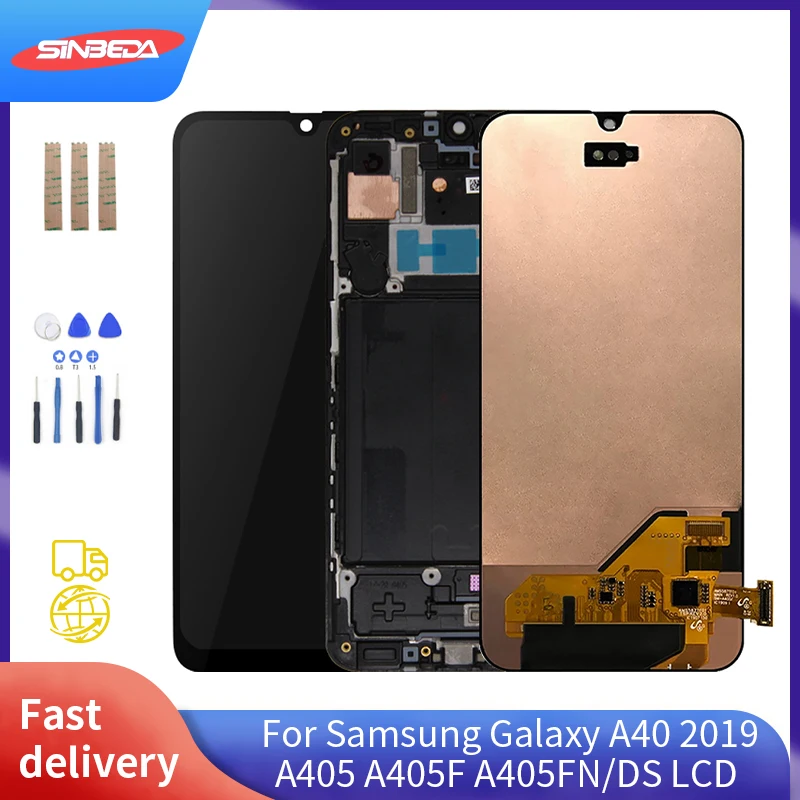 ЖК-дисплей 5 9 дюйма Super Amoled для Samsung Galaxy A40 2019 A405 A405F A405FN/DS сенсорный экран с
