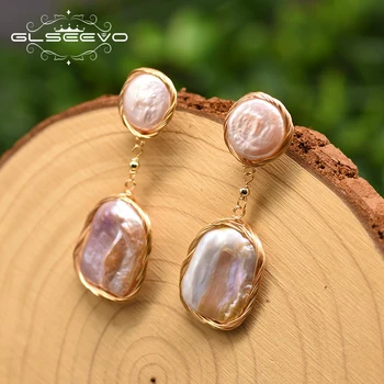 GLSEEVO Natural Geometry Purple Handmade Dangle Earrings Simple Mother of Pearl Earring Fashion Jewelry Aretes De Mujer GE0901
GLSEEVO Natural Geometry Purple Handmade Dangle Earrings Simple Mother of Pearl Earring Fashion Jewelry Aretes De Mujer GE0901