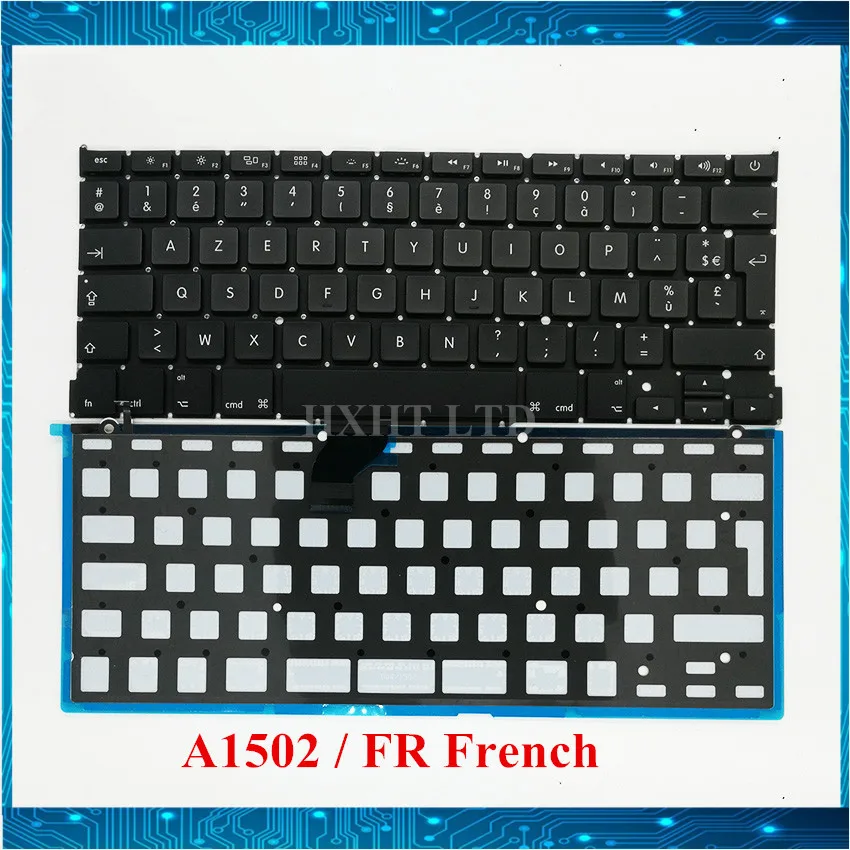 NEW A1502 FR French keyboard For Apple Macbook Pro Retina 13" A1502 FR keyboard with backlight ME864 ME865 ME866 2013-2015 year
NEW A1502 FR French keyboard For Apple Macbook Pro Retina 13" A1502 FR keyboard with backlight ME864 ME865 ME866 2013-2015 year