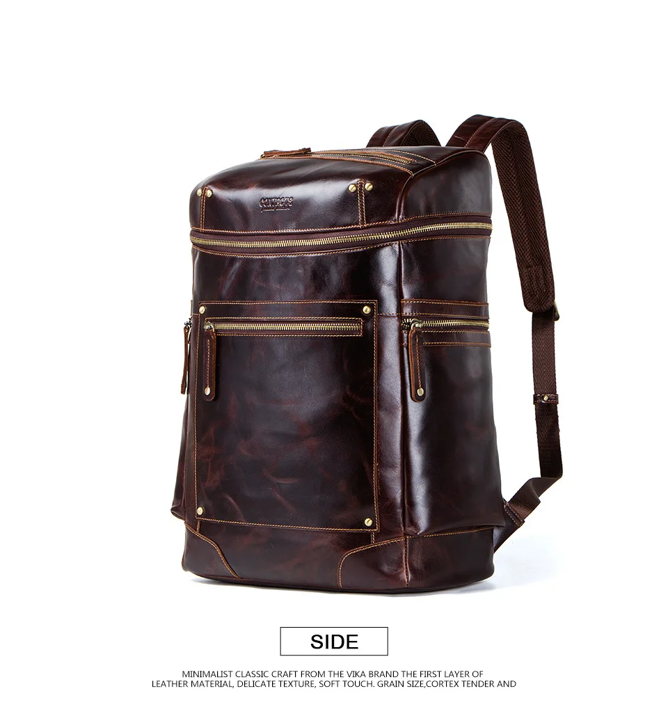 Men's backpack dermis large capacity waterproof retro 18-inch bucket multi-functional European and American travel
Men's backpack dermis large capacity waterproof retro 18-inch bucket multi-functional European and American travel
