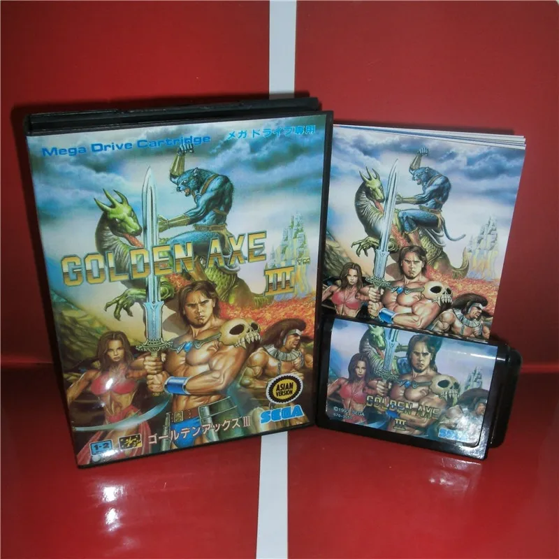 MD games card GoldenAxe III японская Обложка с коробкой и руководством для MegaDrive Genesis
