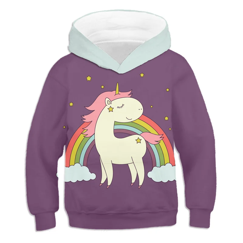 Unicorn 3D Printed Cartoon Hoodie Pullover Unicorn 3D Printed Cartoon Hoodie Pullover