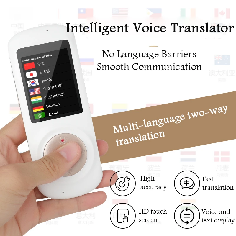 Portable Smart Voice Translator T2s 70 Languages Translation WIFI Hotspot Two-way Tradutor Muama Enence Traductor
Portable Smart Voice Translator T2s 70 Languages Translation WIFI Hotspot Two-way Tradutor Muama Enence Traductor