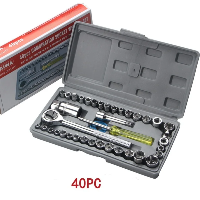 40 PCS Automobile Motorcycle Repair Tool Box Precision Socket Car Wrench Set Sleeve Screwdriver Kit Auto Car Repair Tool Kit
40 PCS Automobile Motorcycle Repair Tool Box Precision Socket Car Wrench Set Sleeve Screwdriver Kit Auto Car Repair Tool Kit