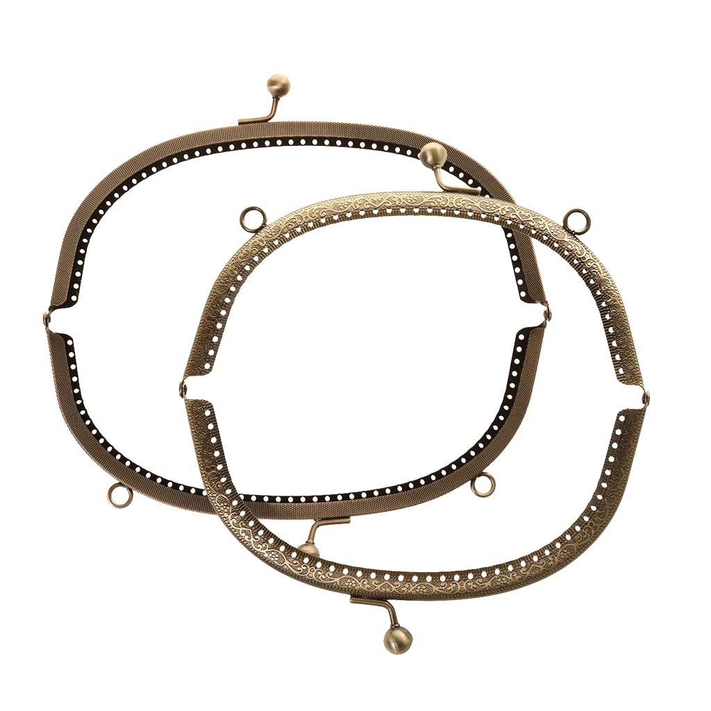 16.5/20cm Vintage Metal Frame Kiss Clasp Lock Arch with Handle for Handbag Purse Bags 16.5/20cm Vintage Metal Frame Kiss Clasp Lock Arch with Handle for Handbag Purse Bags