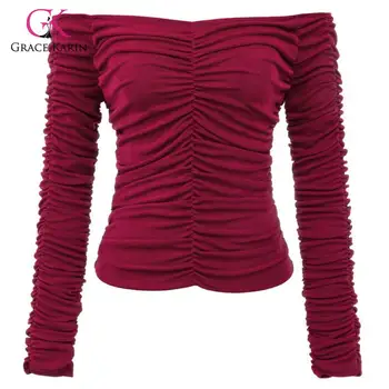 Grace Karin Women Off Shoulder Pleated Tops vintage Blouse Back Zipper Ruching Sexy Slim Fit Blusas mujer de moda 2020 Plus Size
Grace Karin Women Off Shoulder Pleated Tops vintage Blouse Back Zipper Ruching Sexy Slim Fit Blusas mujer de moda 2020 Plus Size
