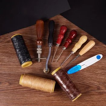 Leather Craft Hand Tools Kit for Hand Sewing Stitching Stamping Saddle Making
Leather Craft Hand Tools Kit for Hand Sewing Stitching Stamping Saddle Making