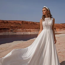 2021 Bohemian Chiffon Bridal Dress O Neck A Line Button Back White Civil Formal Wedding Gown For Bride Woman Plus Size Skirt
2021 Bohemian Chiffon Bridal Dress O Neck A Line Button Back White Civil Formal Wedding Gown For Bride Woman Plus Size Skirt