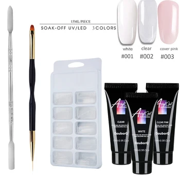 Poly Nails Gel Set 15ml Quick Building Finger Extension Camouflage UV LED Builder Gel Nail Art Tips Brush Tools Kit 4Pcs DIY
Poly Nails Gel Set 15ml Quick Building Finger Extension Camouflage UV LED Builder Gel Nail Art Tips Brush Tools Kit 4Pcs DIY