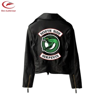 New Riverdale PU Printed Logo Southside Riverdale Serpents Jackets Women Riverdale Serpent Streetwear Leather Jacket trend
New Riverdale PU Printed Logo Southside Riverdale Serpents Jackets Women Riverdale Serpent Streetwear Leather Jacket trend
