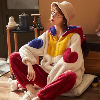 Coral Fleece Pajamas Suits Women's Winter Thickened Long-sleeved Student Sweet Warm Suit Can Wear Outside Flannel Home Clothes
Coral Fleece Pajamas Suits Women's Winter Thickened Long-sleeved Student Sweet Warm Suit Can Wear Outside Flannel Home Clothes