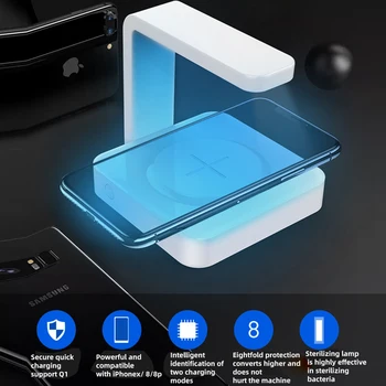 UV Sterilizer Box Cell Phone UV Disinfection Smart Wireless Charging Base Ultraviolet Sterilization UVC Lamp
UV Sterilizer Box Cell Phone UV Disinfection Smart Wireless Charging Base Ultraviolet Sterilization UVC Lamp