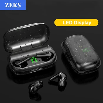 ZEKS TWS Wireless Bluetooth Earphone LED Digital Display HIFI Noise Reduction Stereo Sport Waterproof Earphone With 2200 mAh Box
ZEKS TWS Wireless Bluetooth Earphone LED Digital Display HIFI Noise Reduction Stereo Sport Waterproof Earphone With 2200 mAh Box