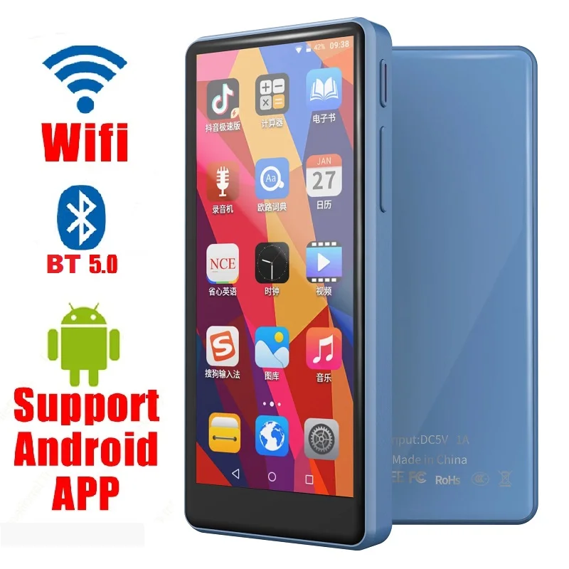 Фото 2021 M200 WiFi Android MP4 плеер Bluetooth5.0 полный сенсорный экран 3 5 дюймов 16 Гб аудио с