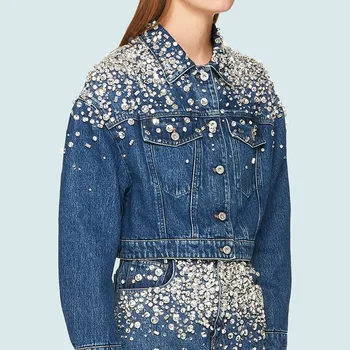 2020 new fashion manual embroidery Diamond denim jacket Heavy Industry Beads Upscale cowboy coat spring womens Ms Lady A013
2020 new fashion manual embroidery Diamond denim jacket Heavy Industry Beads Upscale cowboy coat spring womens Ms Lady A013