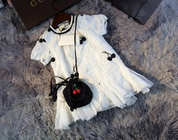 Summer New Hot White Princess Fairy Sweet Fishtail Black Cherry Dress with Cross Body Bag 110-160 Kids 
Summer New Hot White Princess Fairy Sweet Fishtail Black Cherry Dress with Cross Body Bag 110-160 Kids