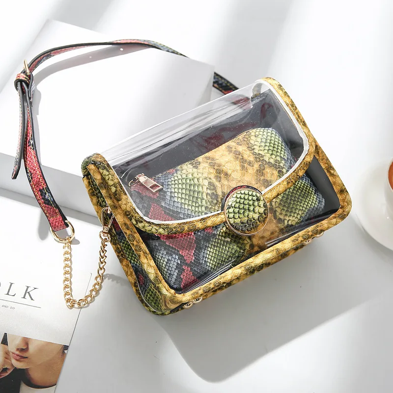 2020 New Designer Women's Bag Transparent Jelly Bag Snakes Pattern Single Shoulder Messenger Composite Bags Louis Brand Sac Luxe
2020 New Designer Women's Bag Transparent Jelly Bag Snakes Pattern Single Shoulder Messenger Composite Bags Louis Brand Sac Luxe