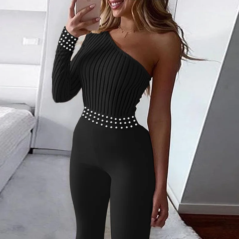 STYLISH LADY One Shoulder Beads Ribben Rompers and Jumpsuits 2020 Sprong Women Long Sleeve Bodycon Club Party Knitting Overalls
STYLISH LADY One Shoulder Beads Ribben Rompers and Jumpsuits 2020 Sprong Women Long Sleeve Bodycon Club Party Knitting Overalls
