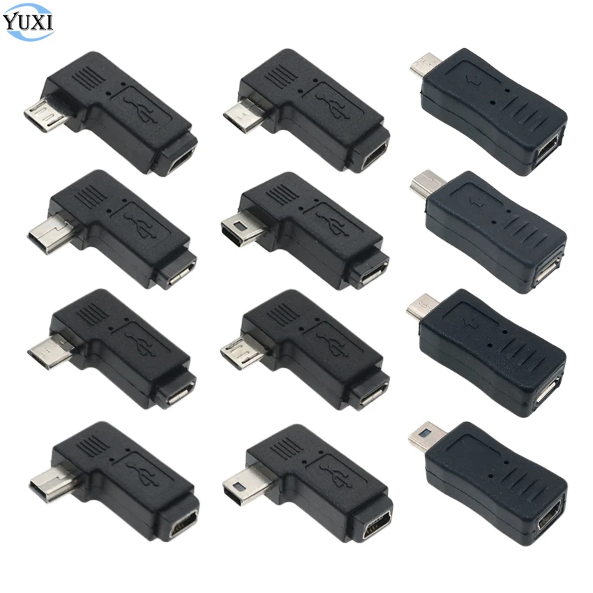 YuXi 90 Degree Left & Right Angled Mini USB 5pin Female to Micro USB Male Data Sync Adapter Plug Micro USB To Mini USB Connector
YuXi 90 Degree Left & Right Angled Mini USB 5pin Female to Micro USB Male Data Sync Adapter Plug Micro USB To Mini USB Connector