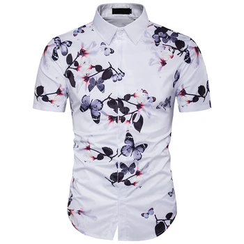 2020 Men's Slim fit Flower Printed Shirts Male Tops Summer New Fashion Casual Printing Short-sleeved Shirt Blouse
2020 Men's Slim fit Flower Printed Shirts Male Tops Summer New Fashion Casual Printing Short-sleeved Shirt Blouse